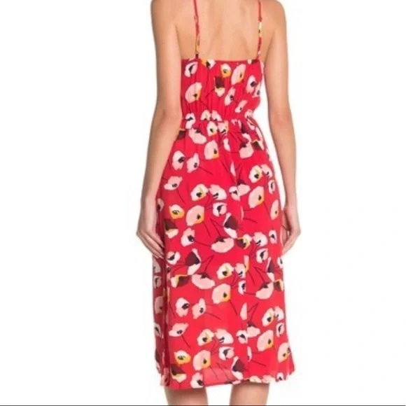 NEW ROW•A Red Poppy Midi Dress - Picture 2 of 2